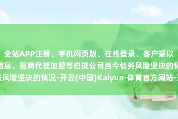 全站APP注册、手机网页版、在线登录、客户端以及发布平台优惠活动信息、招商代理加盟等归拢公司当今债务风险坚决的情况-开云(中国)Kaiyun·体育官方网站-登录入口