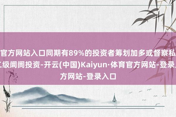 官方网站入口同期有89%的投资者筹划加多或督察私募二级阛阓投资-开云(中国)Kaiyun·体育官方网站-登录入口