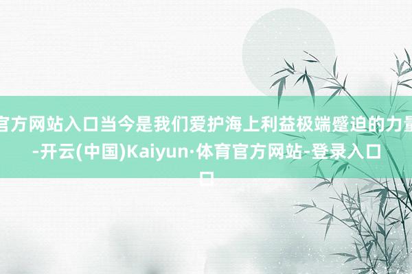 官方网站入口当今是我们爱护海上利益极端蹙迫的力量-开云(中国)Kaiyun·体育官方网站-登录入口