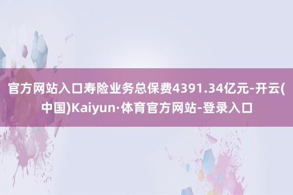 官方网站入口寿险业务总保费4391.34亿元-开云(中国)Kaiyun·体育官方网站-登录入口