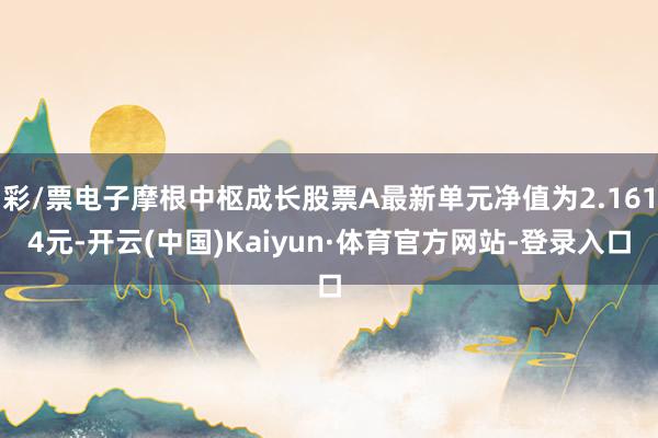 彩/票电子摩根中枢成长股票A最新单元净值为2.1614元-开云(中国)Kaiyun·体育官方网站-登录入口